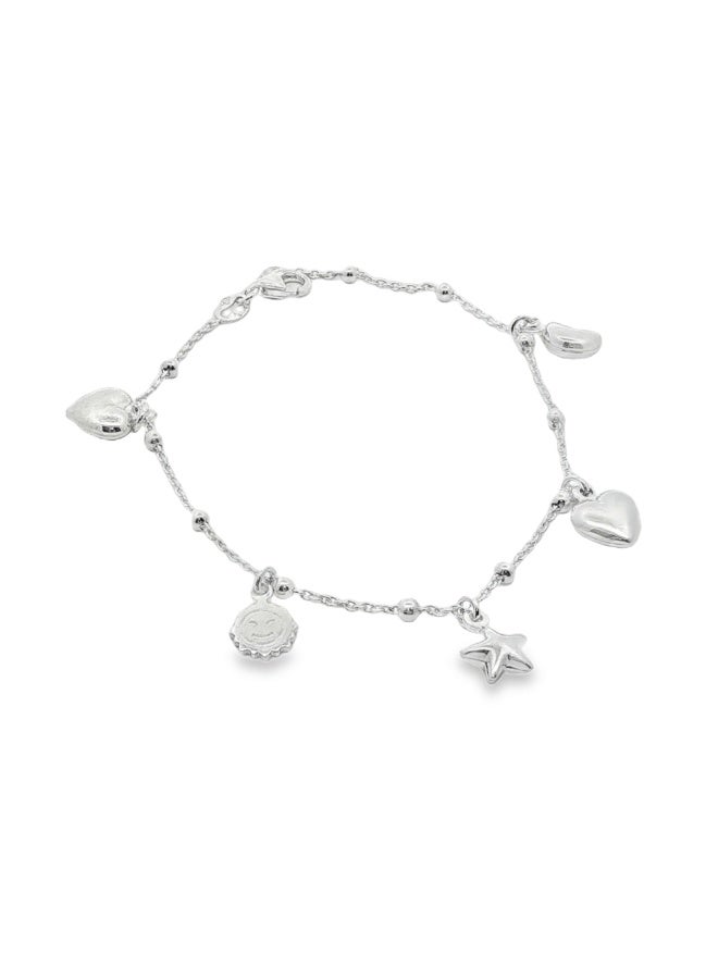 سوار على شكل قلب من الفضة عيار 925